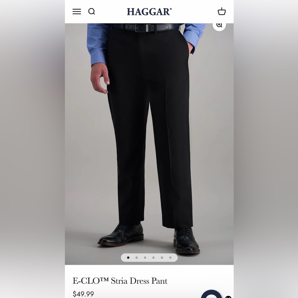 Haggar Black Premium Comfort Dress Pants E Clo 42x29 Classic Fit